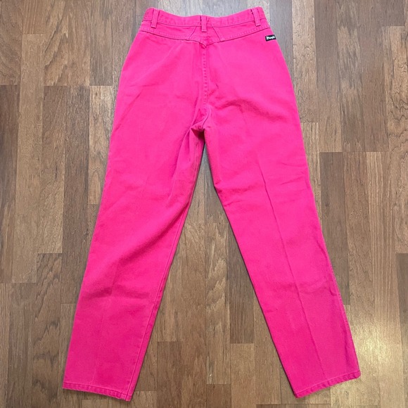 Vintage Wrangler Hot Pink High Waisted Straight Leg Jeans Made in USA 11/12 - Picture 2 of 8